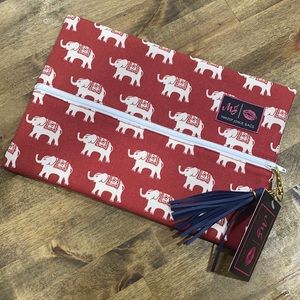 Makeup Junkie medium red elephant bag